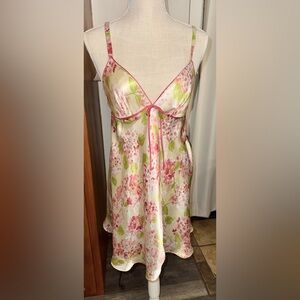 Oscar De La Renta Pink Label Chemise night Gown slip Pink Floral Size S